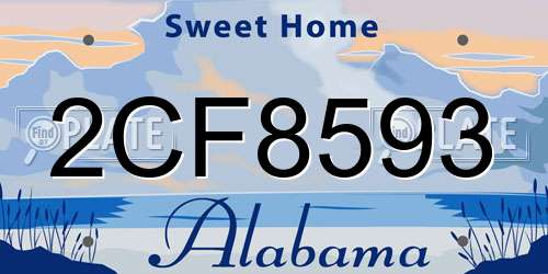 2CF8593 Alabama License Plate