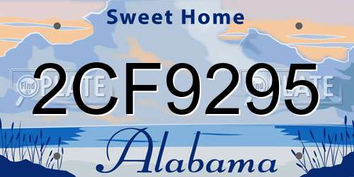 2CF9295 Alabama License Plate