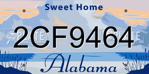 2CF9464 Alabama License Plate