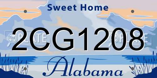 2CG1208 Alabama License Plate