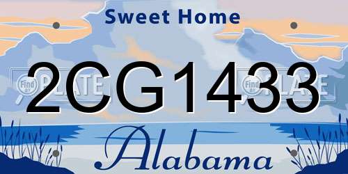 2CG1433 Alabama License Plate