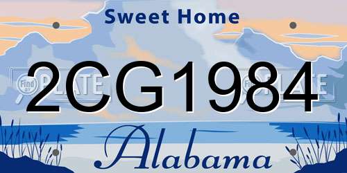 2CG1984 Alabama License Plate