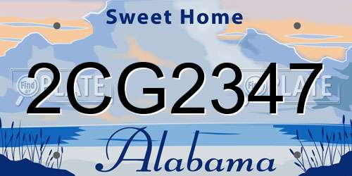 2CG2347 Alabama License Plate