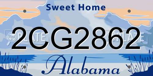 2CG2862 Alabama License Plate