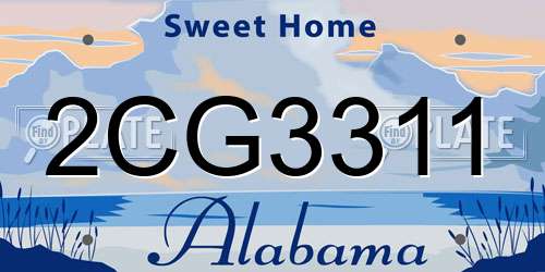 2CG3311 Alabama License Plate