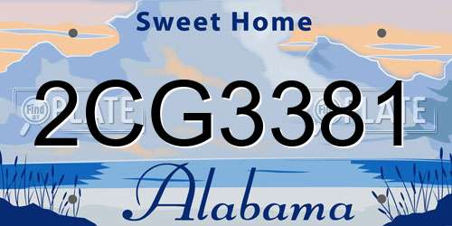 2CG3381 Alabama License Plate