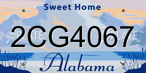2CG4067 Alabama License Plate
