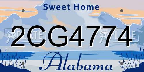 2CG4774 Alabama License Plate