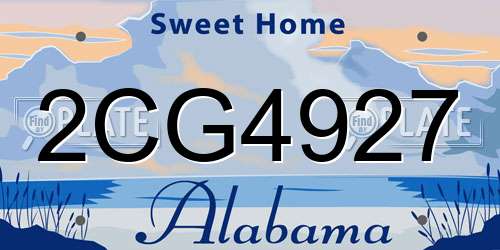 2CG4927 Alabama License Plate