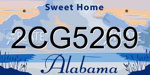 2CG5269 Alabama License Plate