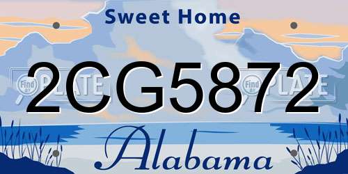 2CG5872 Alabama License Plate