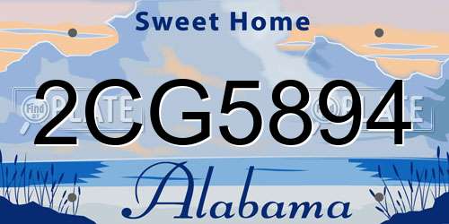 2CG5894 Alabama License Plate
