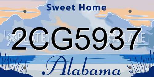 2CG5937 Alabama License Plate