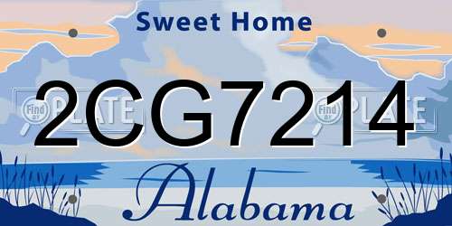 2CG7214 Alabama License Plate