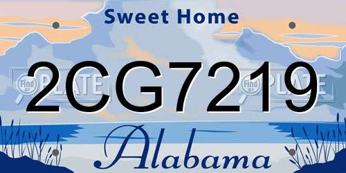 2CG7219 Alabama License Plate