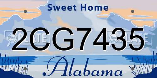 2CG7435 Alabama License Plate