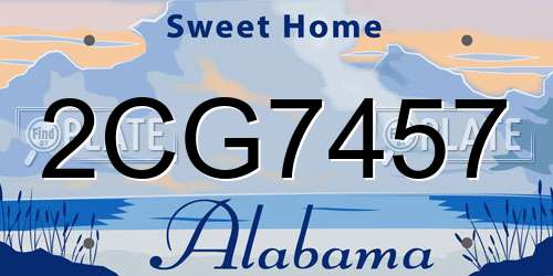 2CG7457 Alabama License Plate