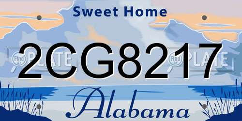 2CG8217 Alabama License Plate