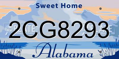 2CG8293 Alabama License Plate