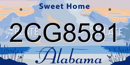 2CG8581 Alabama License Plate