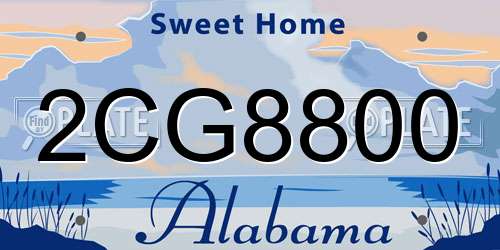 2CG8800 Alabama License Plate