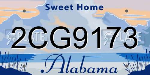 2CG9173 Alabama License Plate