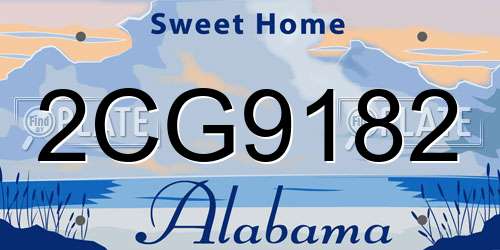 2CG9182 Alabama License Plate