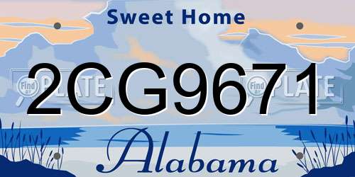2CG9671 Alabama License Plate