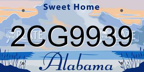 2CG9939 Alabama License Plate