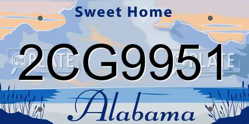 2CG9951 Alabama License Plate