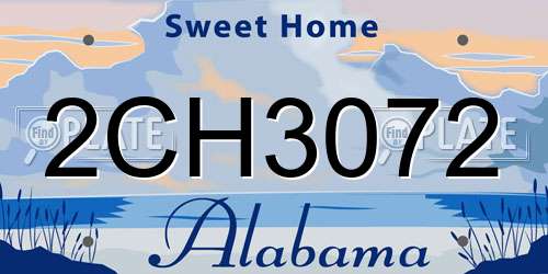 2CH3072 Alabama License Plate