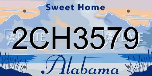 2CH3579 Alabama License Plate