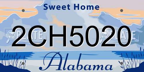 2CH5020 Alabama License Plate