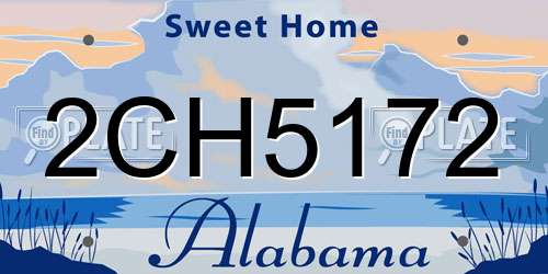 2CH5172 Alabama License Plate