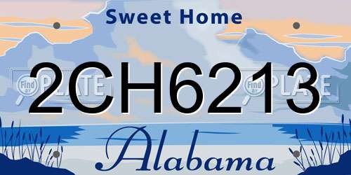 2CH6213 Alabama License Plate