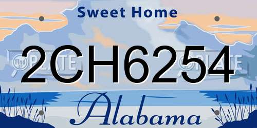 2CH6254 Alabama License Plate