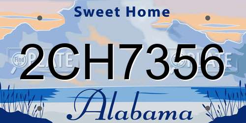 2CH7356 Alabama License Plate