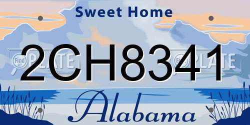 2CH8341 Alabama License Plate