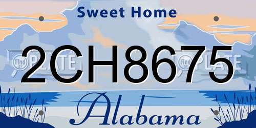 2CH8675 Alabama License Plate