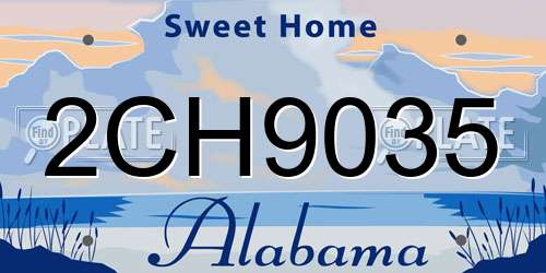 2CH9035 Alabama License Plate