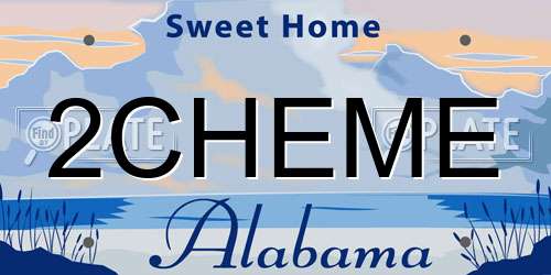 2CHEME Alabama License Plate