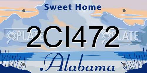 2CI472 Alabama License Plate