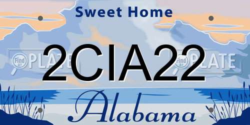 2CIA22 Alabama License Plate