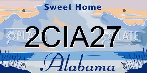 2CIA27 Alabama License Plate