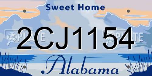 2CJ1154 Alabama License Plate