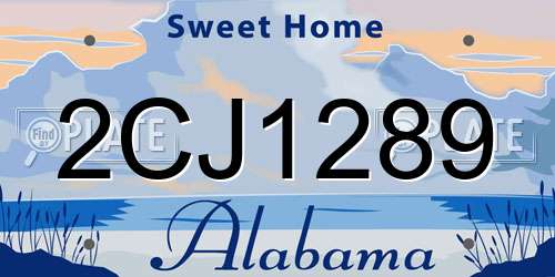 2CJ1289 Alabama License Plate