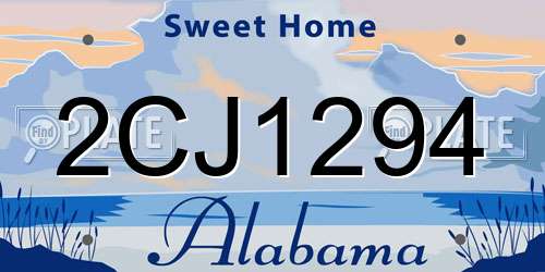 2CJ1294 Alabama License Plate