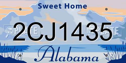 2CJ1435 Alabama License Plate