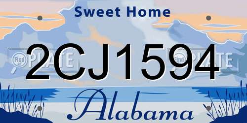 2CJ1594 Alabama License Plate
