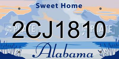 2CJ1810 Alabama License Plate